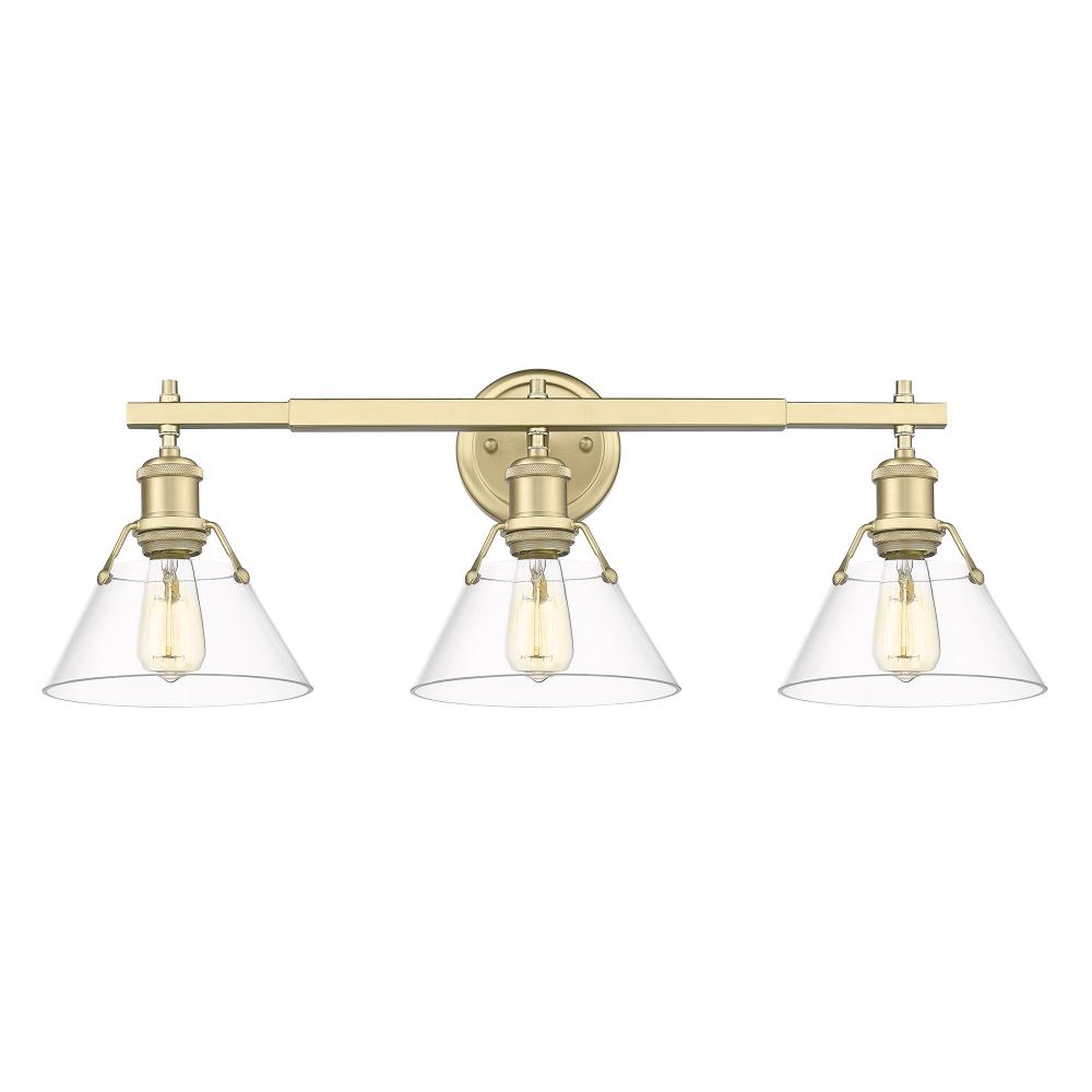 Orwell BCB 3 Light Bath Vanity in Brushed Champagne Bronze with Clear Glass