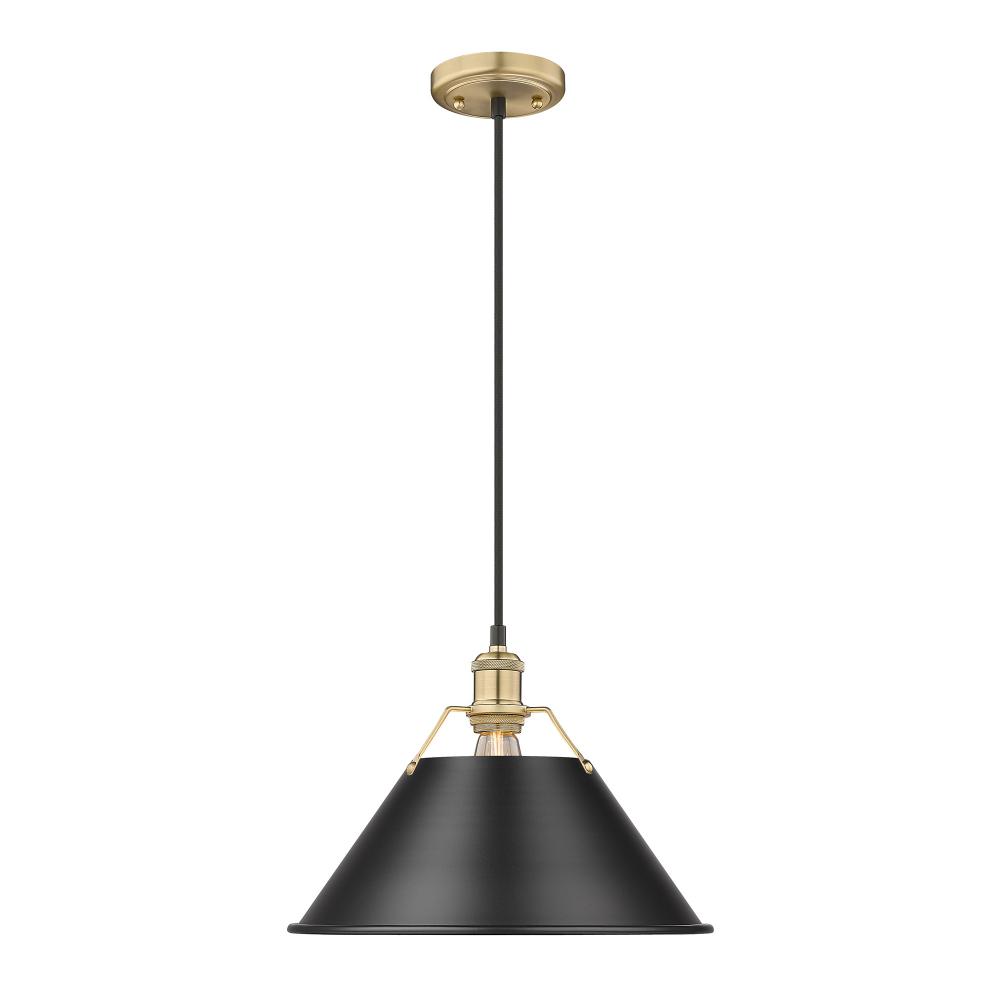 Orwell BCB Large Pendant - 14" in Brushed Champagne Bronze with Matte Black shade