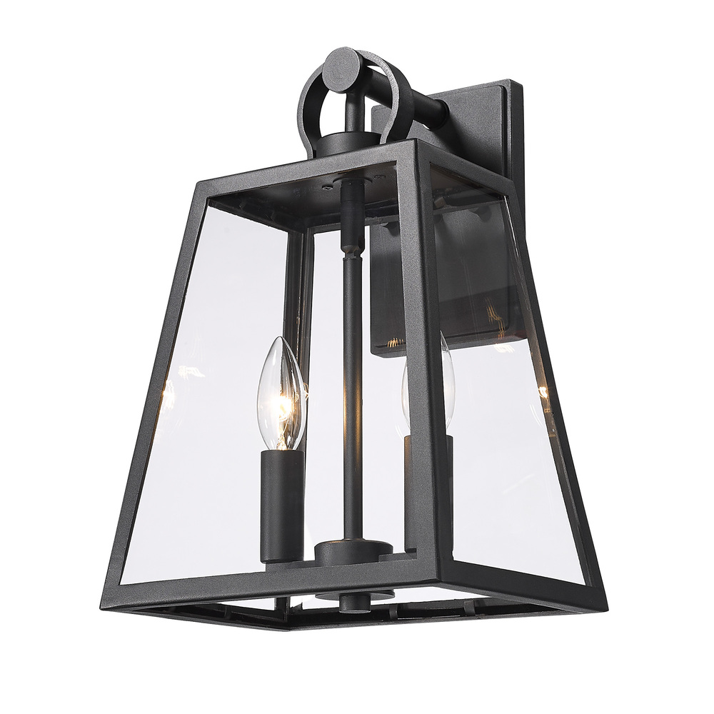 Lautner Wall Sconce - Outdoor in Natural Black with Clear Glass Shade