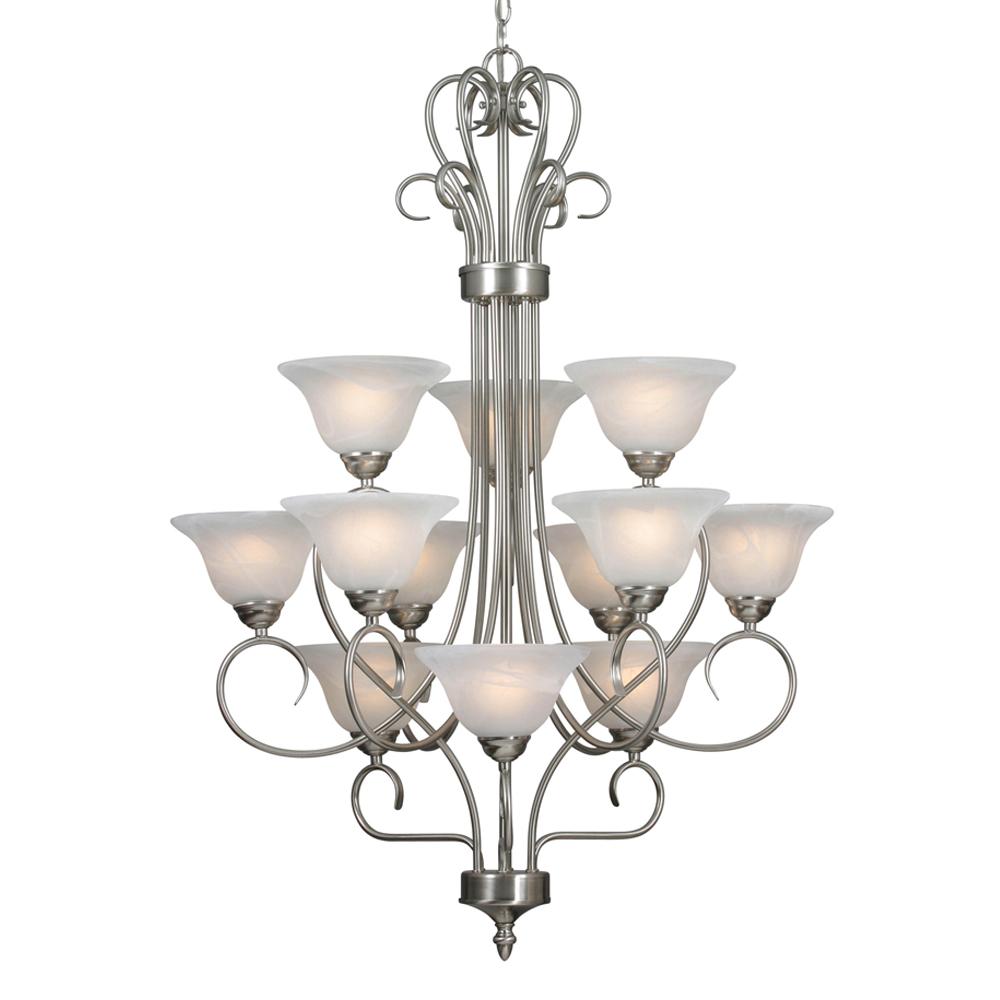 Centennial PW 3 Tier Chandelier in the Pewter