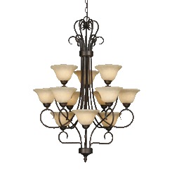 Multi-Family 3 Tier - 12 Light Chandelier