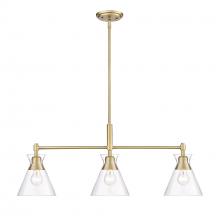 Golden 0511-LP BCB-CLR - Malta BCB Linear Pendant in Brushed Champagne Bronze with Clear Glass Shade