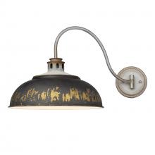 Golden 0865-A1W AGV-ABI - Kinsley 1 Light Articulating Wall Sconce in Aged Galvanized Steel with Antique Black Iron Shade