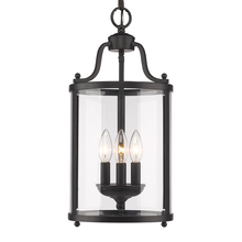 Golden 1157-3P BLK - Payton 3-Light Pendant in Matte Black with Clear Glass