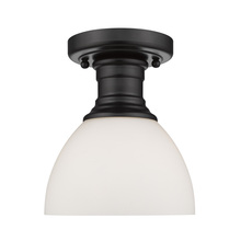 Golden 3118-SF BLK-OP - Hines Semi-flush in Matte Black with Opal Glass