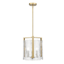 Golden 3164-3P BCB-HWG - Aenon BCB 3 Light Pendant in Brushed Champagne Bronze with Hammered Water Glass Shade