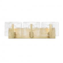 Golden 3164-BA3 BCB-HWG - Aenon BCB 3 Light Bath Vanity in Brushed Champagne Bronze with Hammered Water Glass Shade