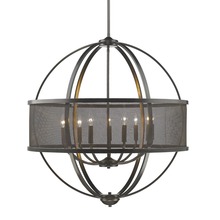 Golden 3167-9 EB-EB - Colson EB 9 Light Chandelier (with shade) in Etruscan Bronze