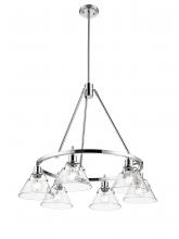 Golden 3306-6 CH-CLR - Orwell CH 6 Light Chandelier in Chrome with Clear Glass