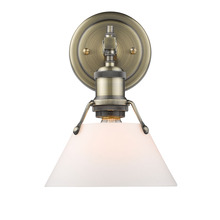 Golden 3306-BA1 AB-OP - Orwell AB 1 Light Bath Vanity in Aged Brass with Opal Glass