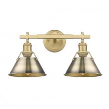 Golden 3306-BA2 BCB-AB - Orwell BCB 2 Light Bath Vanity in Brushed Champagne Bronze with Aged Brass shades