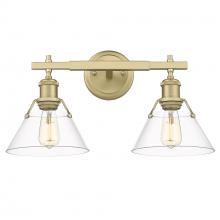 Golden 3306-BA2 BCB-CLR - Orwell BCB 2 Light Bath Vanity in Brushed Champagne Bronze with Clear Glass