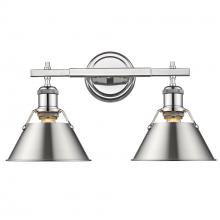 Golden 3306-BA2 CH-PW - Orwell CH 2 Light Bath Vanity in Chrome with Pewter shades