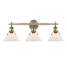 Golden 3306-BA3 AB-OP - Orwell AB 3 Light Bath Vanity in Aged Brass with Opal Glass