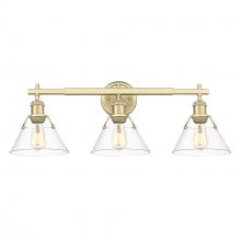 Golden 3306-BA3 BCB-CLR - Orwell BCB 3 Light Bath Vanity in Brushed Champagne Bronze with Clear Glass