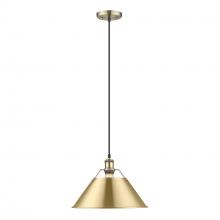 Golden 3306-L AB-BCB - Orwell AB Large Pendant - 14 in Aged Brass with Brushed Champagne Bronze shade
