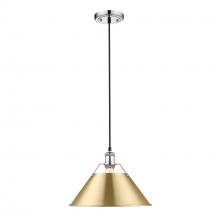 Golden 3306-L CH-BCB - Orwell CH Large Pendant - 14" in Chrome with Brushed Champagne Bronze shade