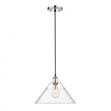 Golden 3306-L CH-CLR - Orwell CH Large Pendant - 14" in Chrome with Clear Glass