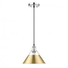Golden 3306-M CH-BCB - Orwell CH Medium Pendant - 10" in Chrome with Brushed Champagne Bronze shade