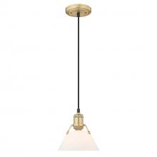 Golden 3306-S BCB-OP - Orwell BCB Small Pendant - 7" in Brushed Champagne Bronze with Opal Glass