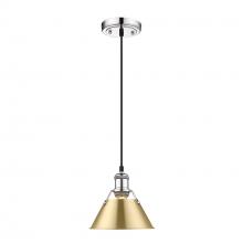 Golden 3306-S CH-BCB - Orwell CH Small Pendant - 7" in Chrome with Brushed Champagne Bronze shade