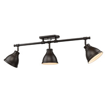 Golden 3602-3SF RBZ-RBZ - Duncan 3 Light Semi-Flush - Track Light in Rubbed Bronze with Rubbed Bronze Shades
