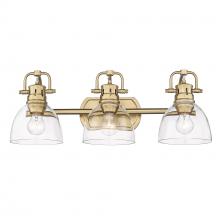 Golden 3602-BA3 BCB-CLR - Duncan BCB 3 Light Bath Vanity in Brushed Champagne Bronze with Clear Glass Shade