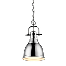 Golden 3602-S CH-CH - Duncan Small Pendant with Chain in Chrome with a Chrome Shade