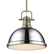 Golden 3604-L AB-CH - Duncan Large Pendant with Rod