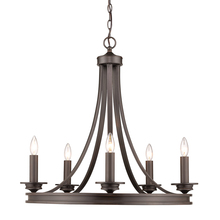 Golden 3863-5 RBZ - Saldano 5-light Chandelier in a Rubbed Bronze finish