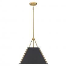 Golden 3879-M BCB-NB - Ranik 1 Light Pendant in Brushed Champagne Bronze with Natural Black Shade