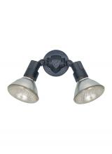 Generation Lighting 8642-12 - Flood Light traditional 2-light outdoor exterior adjustable swivel flood light in black finish