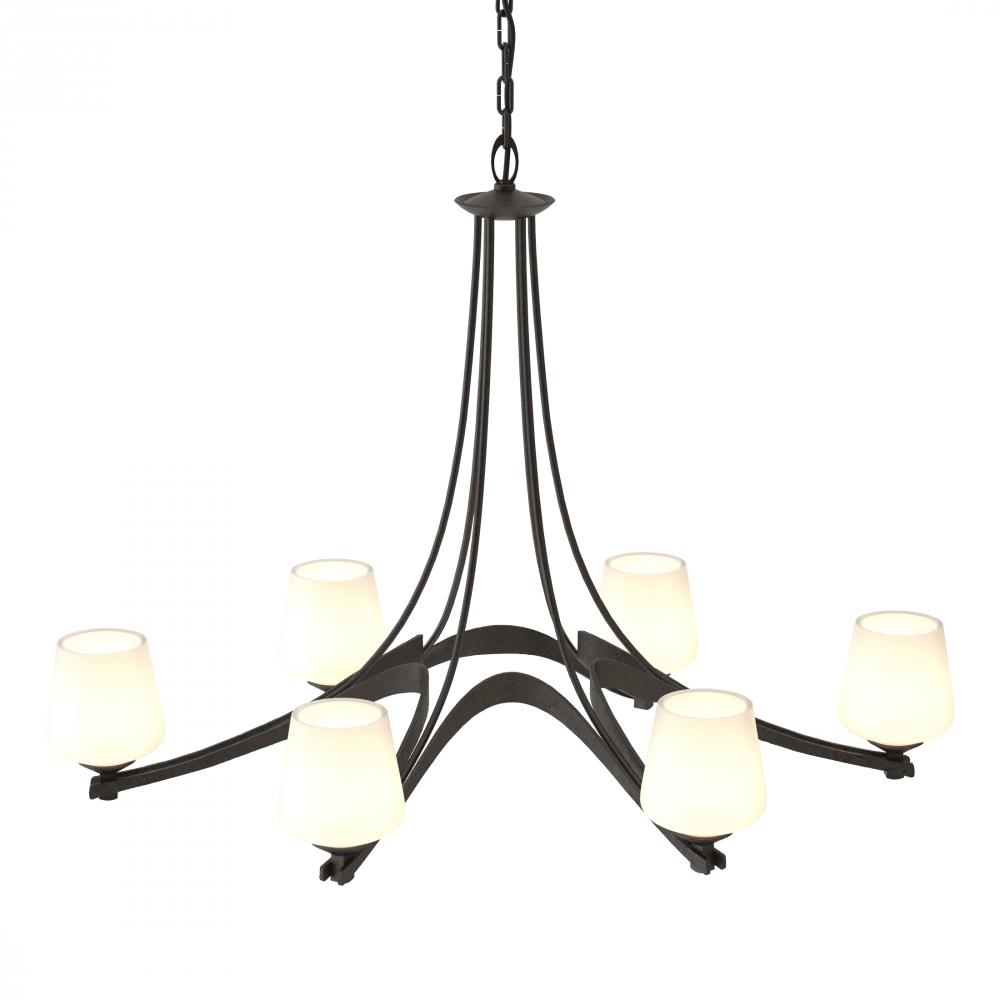 Oval Ribbon 6 Arm Chandelier