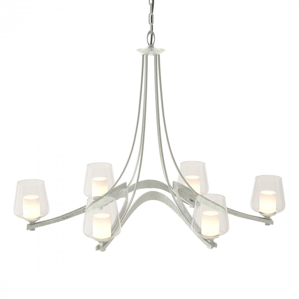 Oval Ribbon 6 Arm Chandelier