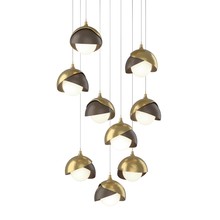 Hubbardton Forge 131105-SKT-LONG-86-05-GG0711 - Brooklyn 9-Light Double Shade Pendant