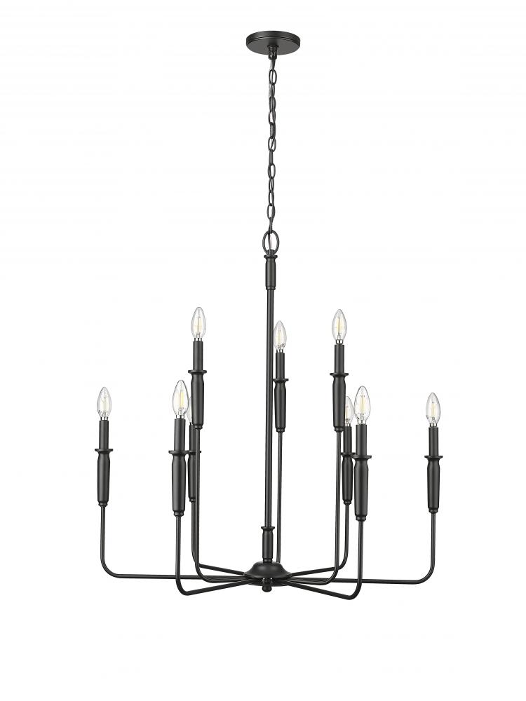 Savanne 9-Light Chandelier Ceiling Light Matte Black