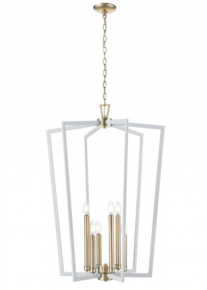 Lizabeth 6-Light Pendant Light Matte White/Modern Gold