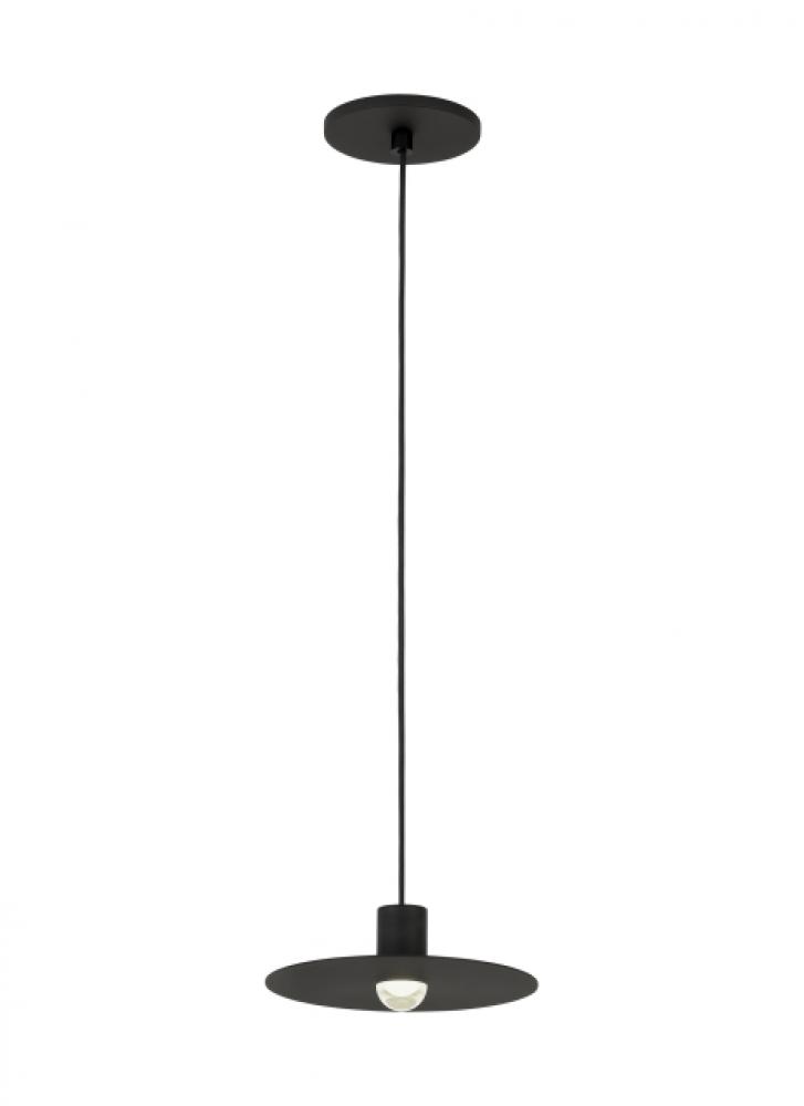 Modern Eaves dimmable LED 1-light Ceiling Pendant in a Nightshade Black finish
