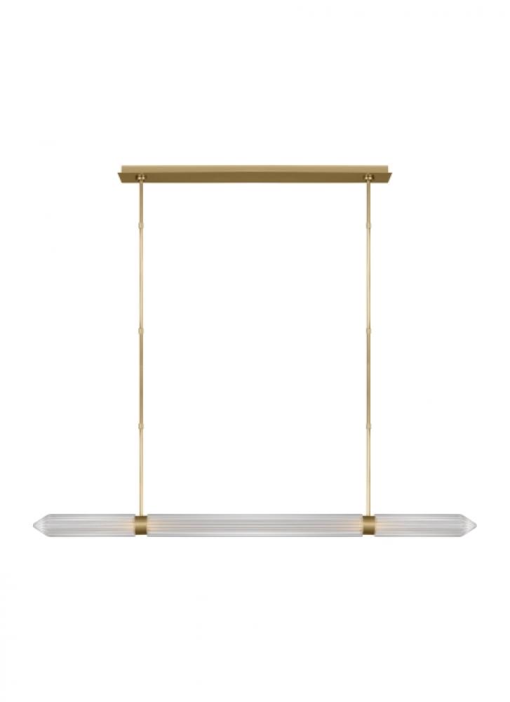 Avroko Langston 1-light dimmable LED extra large linear chandelier with plated brass finish