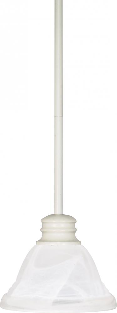 Empire - 1 Light 7" Mini Pendant with Alabaster Glass - Textured White Finish