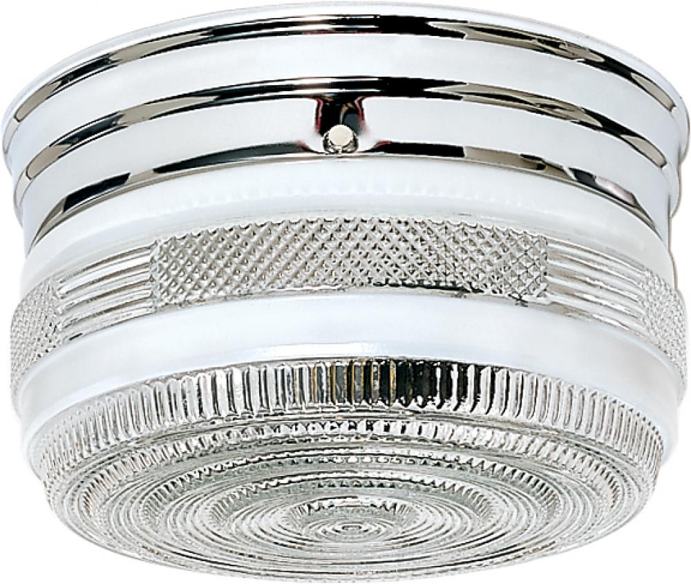 2 Light - 8" - Flush Mount - Medium Crystal / White Drum; Color retail packaging