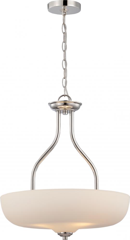 Kirk - 3 Light Pendant with Etched Opal Glass - LED Omni Included