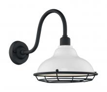 Nuvo 60/7022 - Newbridge - 1 Light Sconce with- Gloss White and Textured Black Finish