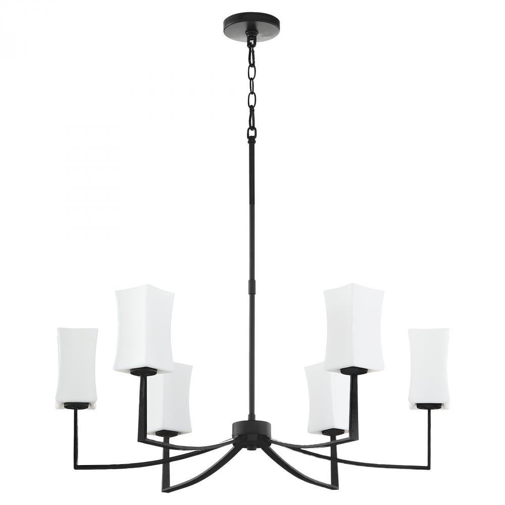 Ayala 6 Light Chandelier, Matte Black