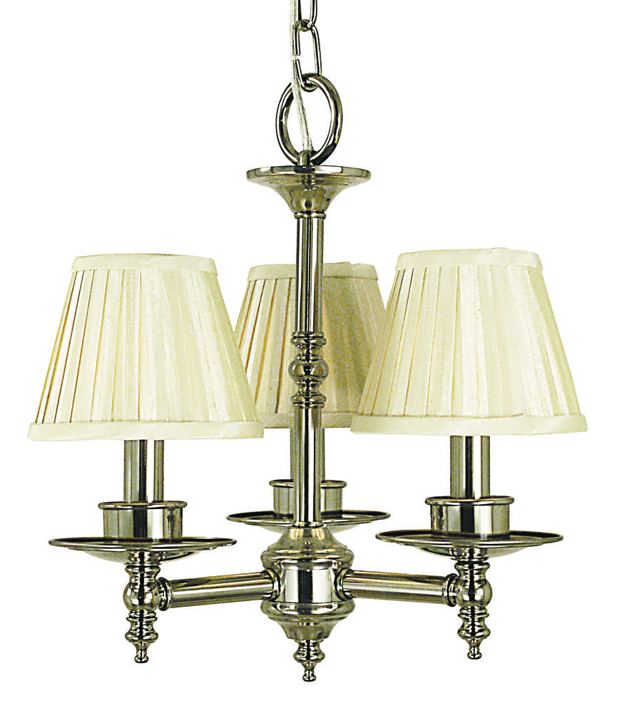 3-Light Brushed Nickel Sheraton Mini Chandelier