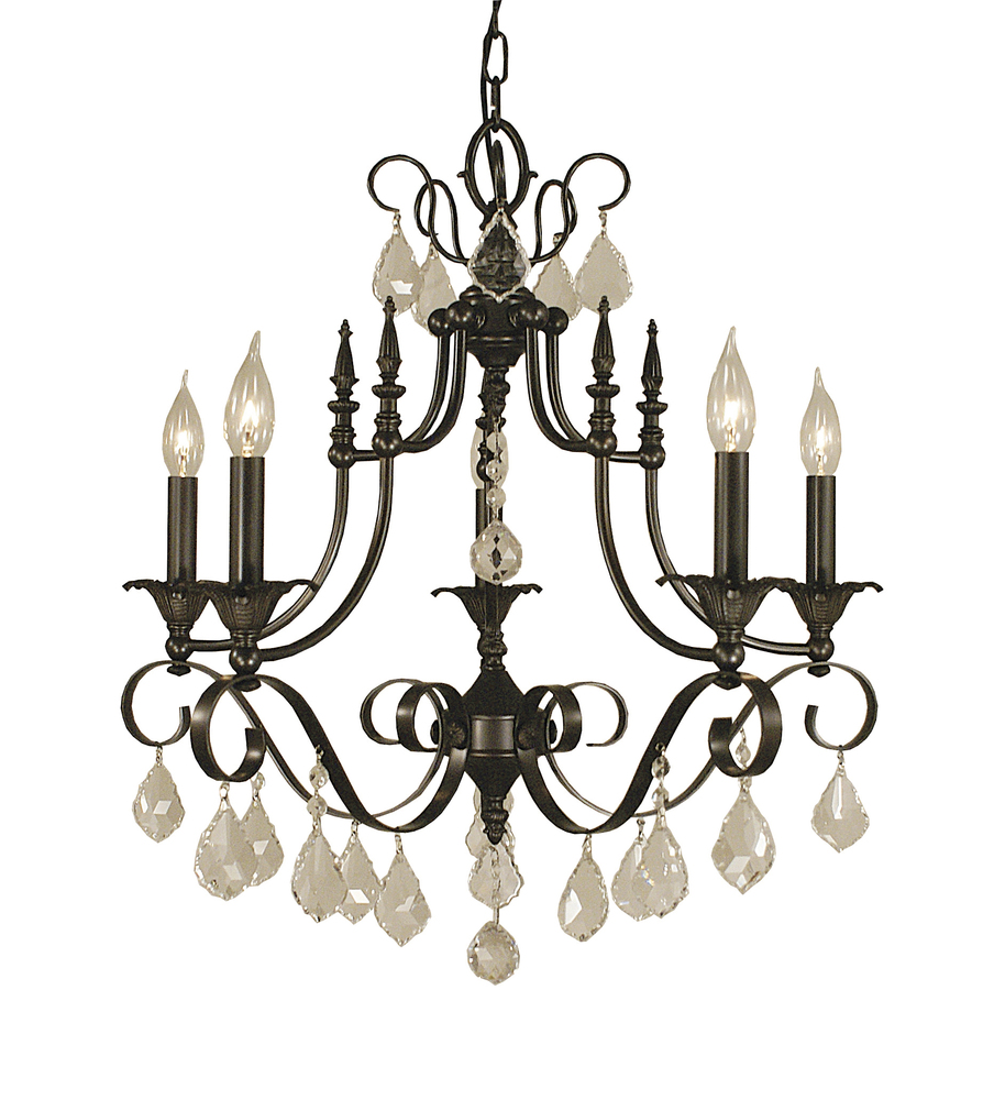 6-Light Matte Black Liebestraum Dining Chandelier