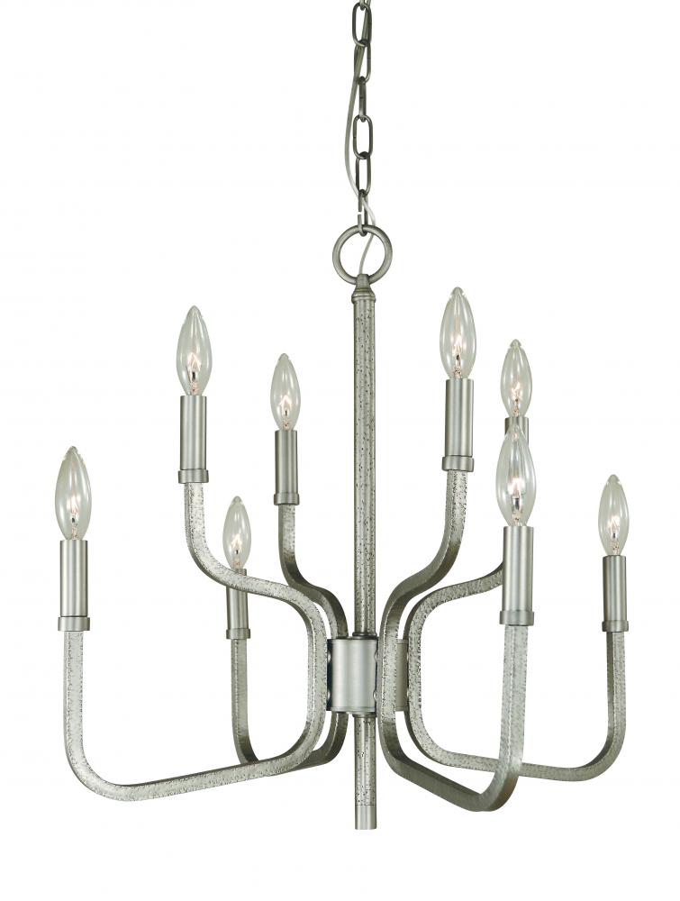 8-Light Satin Pewter Heidelberg Dining Chandelier