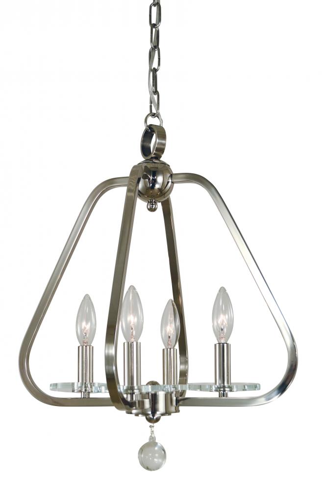 4-Light Polished Nickel Triangulum Mini-Chandelier