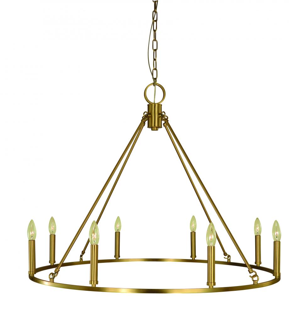 8-Light Brushed Brass Midtown Dining Chandelier