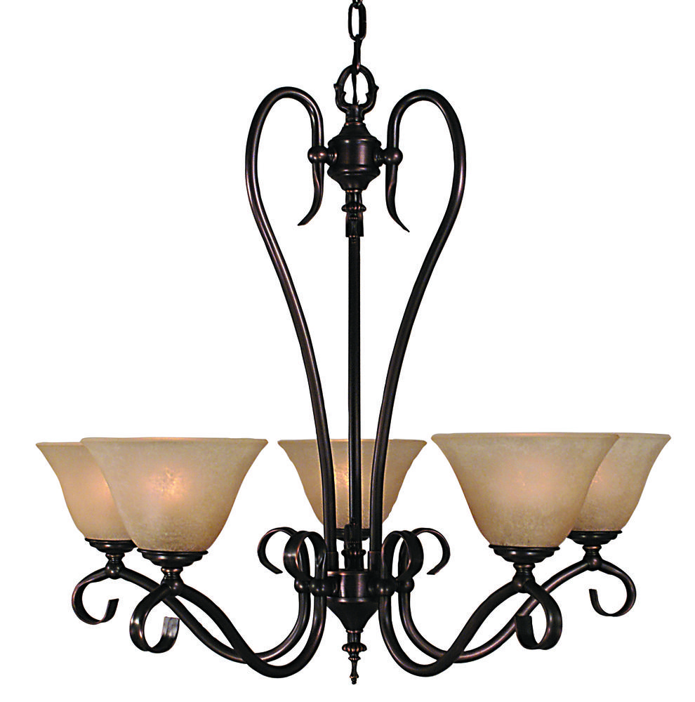 5-Light Mahogany Bronze Black Forest Dining Chandelier